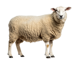 Fluffy White Sheep Standing Sideways, Transparent PNG