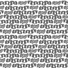 Geometric vector pattern featuring alternating wavy lines in black and white