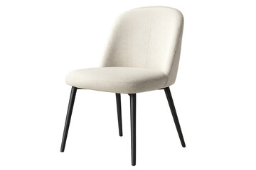 Elegant cream-colored chair isolated on transparent background, modern furniture