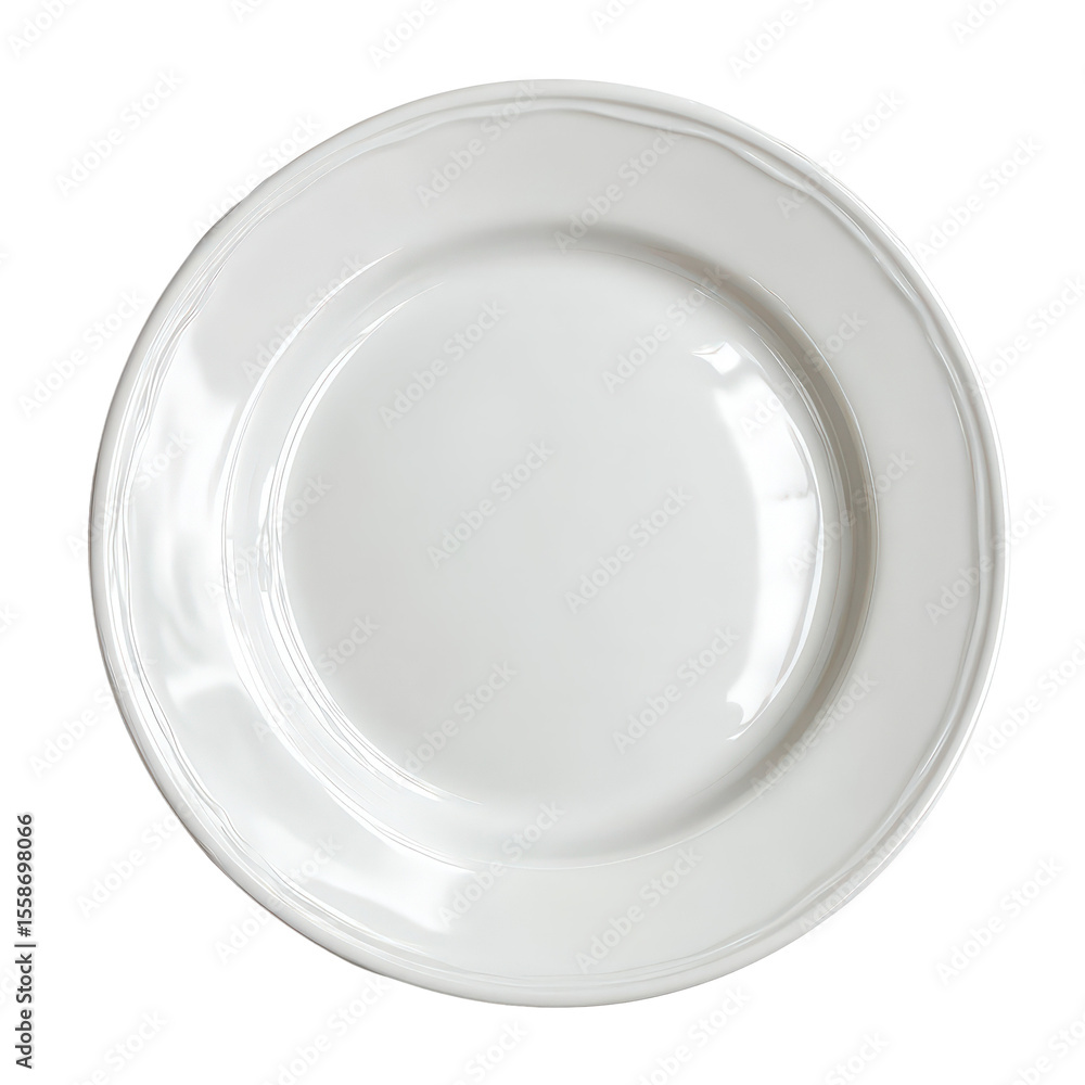 Poster elegant white plate on clean background for table setting and dining