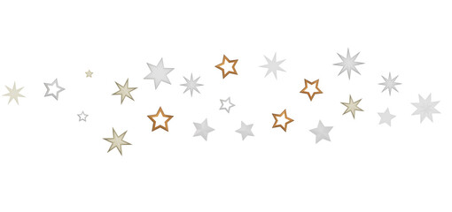 Elegant festive background with silver and gold stars. Perfect for holidays, celebrations, and more.