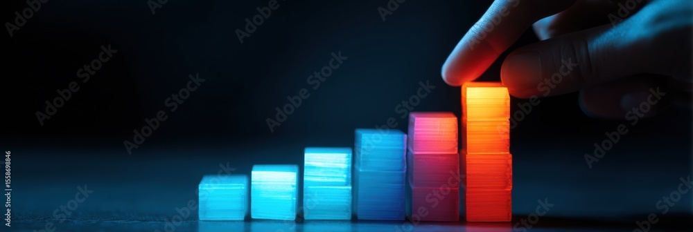 Aufkleber data visualization illustrating the process of building resilience through awareness using a glowing