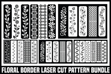 Floral Pattern Lesar-Cut Nail Art Stencil Bundle