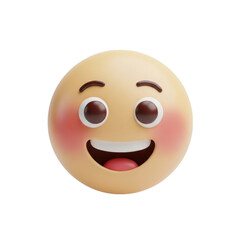 Fototapeta premium Joyful 3d emoji with blushing cheeks and wide smile