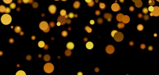 Abstract background with golden bokeh lights, perfect for festive designs.