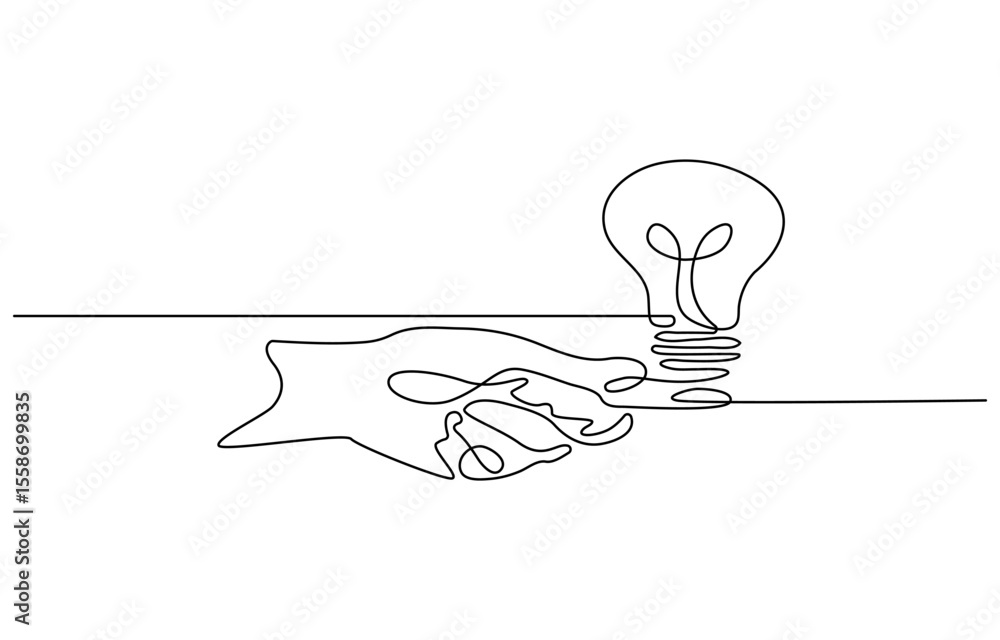 Fototapete continuous single one line drawing of question and answer, solving problem or business solution, faq