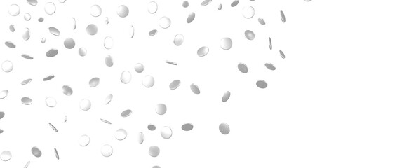 Glittering Spectacle: Captivating 3D Illustration of Glittery silver Confetti