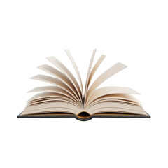 Fototapeta premium Open book with pages fanning out on transparent background