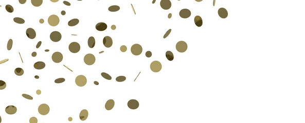 Golden Rainfall: Astonishing 3D Illustration of Golden Confetti Shower
