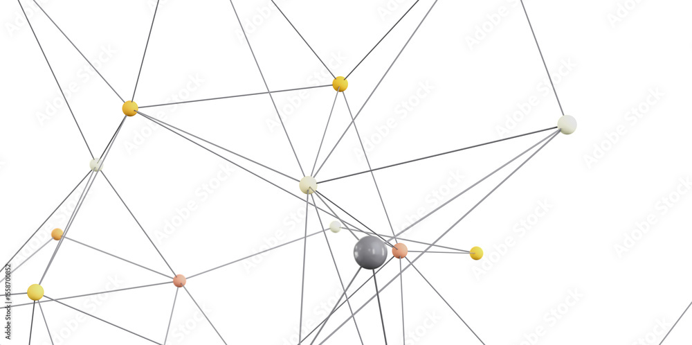 Poster Stock photo of an abstract network connection, featuring nodes and lines. Ideal for technology, communication, and connection concepts.