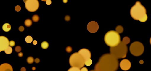Abstract background with glowing golden bokeh lights. Perfect for holidays, celebrations, and...
