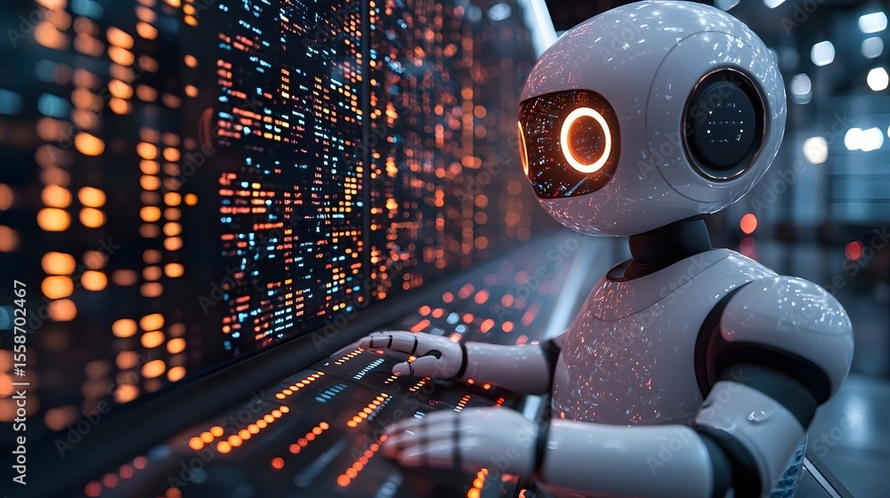 Poster Robotic assistant analyzing digital data and programming