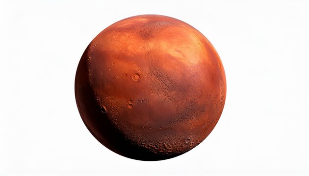 planet mars the red planet isolated on white background