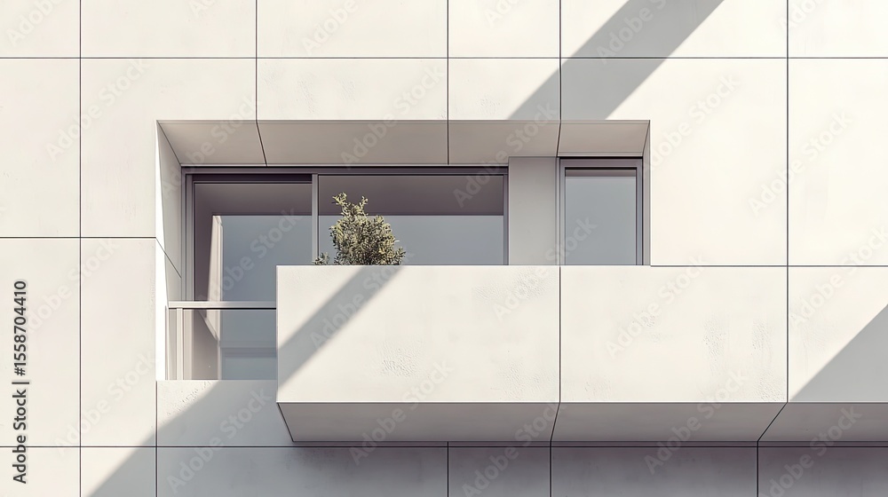 Poster white architecture wall detail with shadows and texture, modern minimalist building facade close-up 
