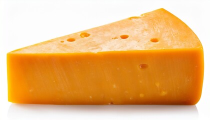 delicious cheddar cheese wedge food dairy product still life shot isolated on transparent background