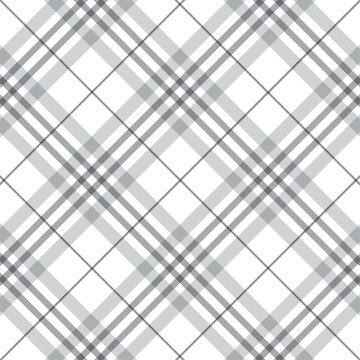 Monochrome Plaid Seamless Pattern &ndash; Classic Gray Tartan Grid