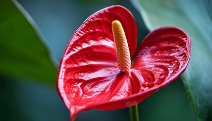 colorful red anthurium close up