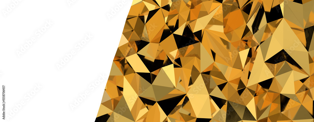 Aufkleber gold polygon background 3d rendering
