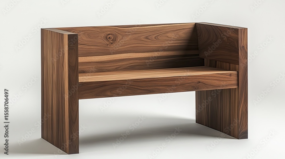 Poster wooden bench with hidden storage compartment, combining function and design
