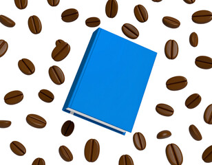 Obraz premium Scattered Roasted Coffee Beans with Rich Texture on White Background PNG