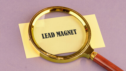 Conceptual text of the LEAD MAGNET, Lead generation concept. Lead customer and cultivation. Inbound...