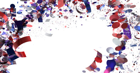 Obraz premium Festive confetti burst, perfect for celebrations, holidays, and party invitations. High resolution image.