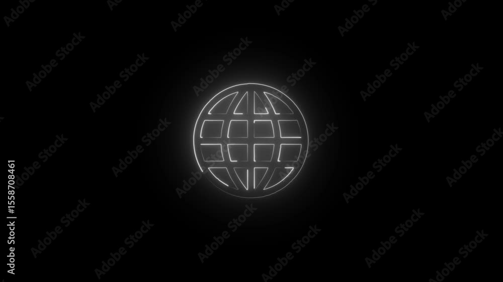Aufkleber abstract glowing sphere, cloud computing and binary system concept, rendering. motion graphic.4k, vi
