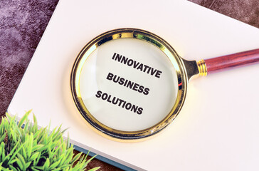 Conceptual text of INNOVATIVE BUSINESS SOLUTIONS, business concept, Share global, technology...