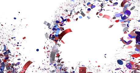 Festive confetti explosion background. Ideal for party invitations, celebrations, and festive...