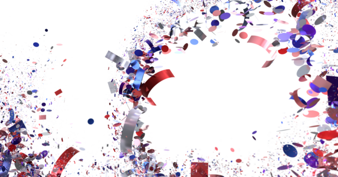 Festive confetti explosion background. Ideal for party invitations, celebrations, and festive designs.