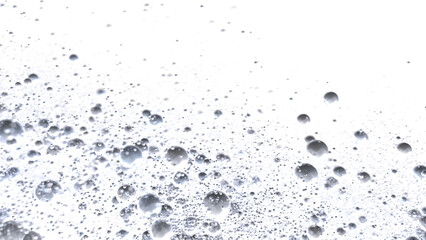 Abstract background of silver bubbles on white. Perfect for cosmetics, beauty, or clean product...