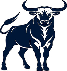 aggressive bull. Strong animal icon for bold design and branding projects.