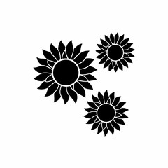 creative Sunflowers Icon vector silhouette illustration isolated on white background