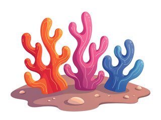 Obraz premium Vibrant colorful coral illustration, ideal for ocean, sea life, and underwater themed designs. Generative AI