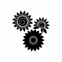 creative Sunflowers Icon vector silhouette illustration isolated on white background