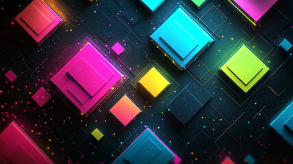 Abstract composition with scattered light particles.
Modern digital art with a techno aesthetic.