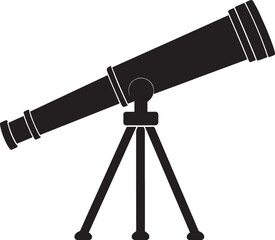Telescopic Instrument Silhouette Design | Astronomy Tool Illustration Vector Format