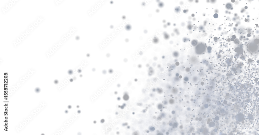 Poster soft gray particles floating on white. perfect for backgrounds, textures, and overlay effects.
