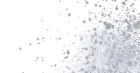 Soft gray particles floating on white. Perfect for backgrounds, textures, and overlay effects.