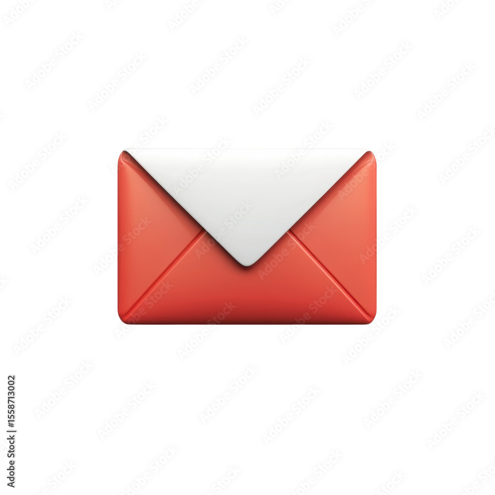 Poster receive mail icon message inbox letter communication envelope digital on transparent background