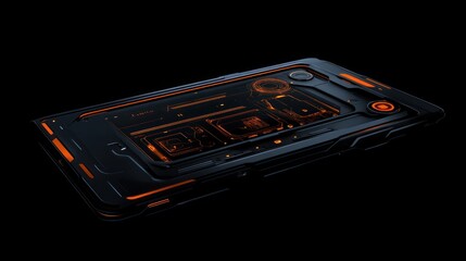 Sleek, futuristic phone with glowing internal components
