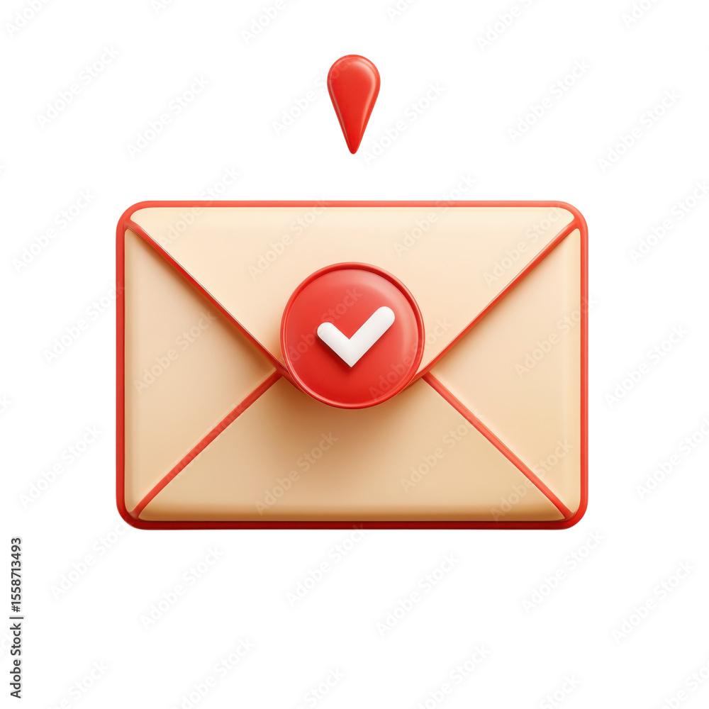 Poster email notification vector illustration new message alert inbox design on transparent background