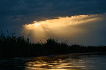 sunset over the river