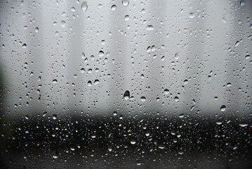 Rain droplets on a glass window
