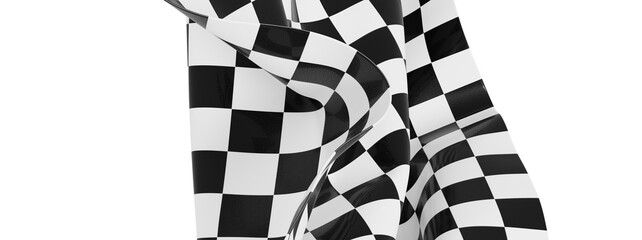 High-quality image of a checkered flag waving dramatically. Perfect for sports, racing, competition...