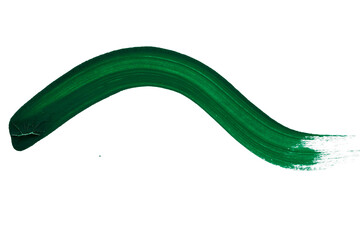 Bold green brushstroke flowing gracefully across a blank canvas