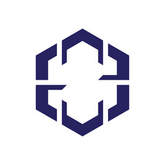 Modern Geometric Logo Design with Hexagonal Shape and Minimalist Style
