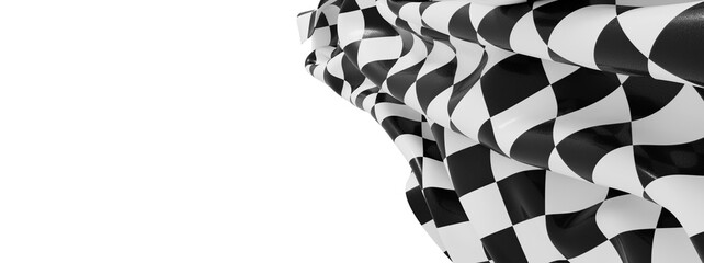 High-resolution image of a flowing checkered flag. Ideal for backgrounds, designs, and racing...