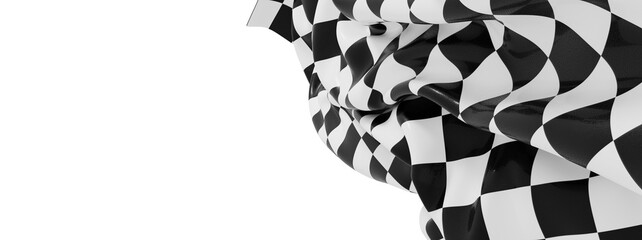 High-quality photo of a black and white checkered racing flag, perfect for sports and competition...