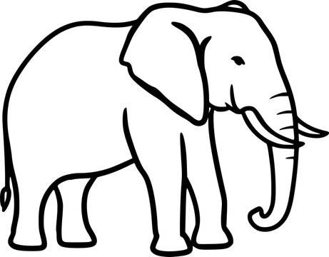 elephant line art silhouette vector illustration
